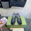 Gucci Heel 7.5cm Fabric sandals Black with Allover GG crystal 2023