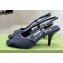 Gucci Heel 7.5cm Fabric sandals Black with Allover GG crystal 2023