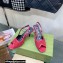 Gucci Heel 7.5cm Fabric sandals Cherry Red with Allover GG crystal 2023