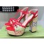 Gucci Heel 12cm platform 4cm sandals with Bow Red 2023