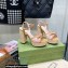 Gucci Heel 12cm platform 4cm sandals with Bow Apricot 2023