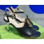 Gucci Heel 7cm Sandals Leather Black with Gold Interlocking G 2023