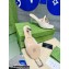 Gucci Heel 7cm Slide Sandals Leather White with Gold Interlocking G 2023