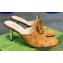 Gucci Heel 7cm Slide Sandals Suede Brown with Gold Interlocking G 2023