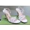 Gucci Heel 9cm Sandals White with Bow and Gold Logo 2023