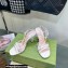 Gucci Heel 9cm Sandals White with Bow and Gold Logo 2023