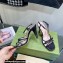 Gucci Heel 9cm Sandals Black with Bow and Gold Logo 2023