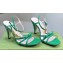 Gucci Heel 9cm Sandals Green with Bow and Gold Logo 2023