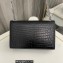 Saint Laurent kate medium chain bag with tassel in crocodile-embossed leather 354119 Black/Silver