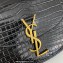Saint Laurent kaia small satchel bag in shiny crocodile-embossed leather 619740 Black