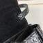 Saint Laurent kaia small satchel bag in shiny crocodile-embossed leather 619740 Black