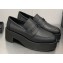 Chanel Heel CC Logo Platform Loafers Black 2023