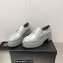 Chanel Heel CC Logo Platform Loafers Gray 2023