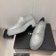 Chanel Heel CC Logo Platform Loafers Gray 2023