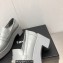 Chanel Heel CC Logo Platform Loafers Gray 2023