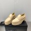 Chanel Heel CC Logo Platform Loafers Beige 2023