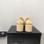 Chanel Heel CC Logo Platform Loafers Beige 2023