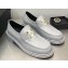 Chanel Heel 6.5cm CC Logo Shiny Calfskin Loafers G39602 Gray 2023