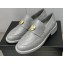 Chanel Heel 6.5cm Metal CC Logo Loafers G39697 Quilting Gray 2023