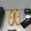 Chanel Heel 6.5cm Metal CC Logo Loafers G39697 Beige 2023
