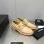 Chanel Heel 6.5cm Metal CC Logo Loafers G39697 Beige 2023