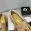 Chanel Heel 6.5cm Metal CC Logo Loafers G39697 Beige 2023