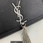 Saint Laurent kate small chain bag with tassel in grain de poudre embossed leather 474366 Black/Silver