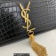 Saint Laurent kate small chain bag with tassel in crocodile-embossed shiny leather 474366 Black/Gold