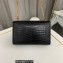 Saint Laurent kate small chain bag with tassel in crocodile-embossed shiny leather 474366 Black/Gold