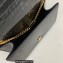 Saint Laurent kate small chain bag with tassel in crocodile-embossed shiny leather 474366 Black/Gold