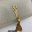 Saint Laurent kate medium chain bag with tassel in crocodile-embossed shiny leather 354119 Vintage/Gold