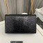 Saint Laurent kate medium chain bag with tassel in crocodile-embossed shiny leather 354119 Black/Gold