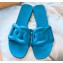 Cheap Sale Hermes Aloha Chaine D'ancre Rubber Slipper Sandals Blue