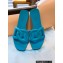 Cheap Sale Hermes Aloha Chaine D'ancre Rubber Slipper Sandals Blue