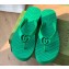 Cheap Sale Gucci Chevron Thong Sandals with Double G Green