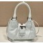 Prada Moon Re-Nylon and leather Bag 1BA381 White