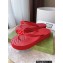 Cheap Sale Gucci Chevron Thong Sandals with Double G Red