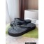 Cheap Sale Gucci Chevron Thong Sandals with Double G Black