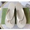 Cheap Sale Gucci Chevron Thong Sandals with Double G White