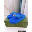 Cheap Sale Gucci Chevron Thong Sandals with Crystal Double G Blue