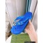 Cheap Sale Gucci Chevron Thong Sandals with Crystal Double G Blue