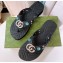 Cheap Sale Gucci Chevron Thong Sandals with Crystal Double G Black