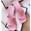 Cheap Sale Gucci Heel 5.5cm Platform 2.5cm Embossed Logo Rubber Slide Sandals Pink