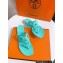 Cheap Sale Hermes Egerie Chaine D'ancre TPU Flip Flops Thongs Sandals Turquoise Green