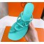 Cheap Sale Hermes Egerie Chaine D'ancre TPU Flip Flops Thongs Sandals Turquoise Green