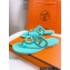 Cheap Sale Hermes Egerie Chaine D'ancre TPU Flip Flops Thongs Sandals Turquoise Green
