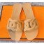 Cheap Sale Hermes Aloha Chaine D'ancre Rubber Slipper Sandals Apricot