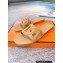 Cheap Sale Hermes Aloha Chaine D'ancre Rubber Slipper Sandals Apricot