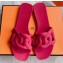 Cheap Sale Hermes Aloha Chaine D'ancre Rubber Slipper Sandals Red