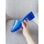 Cheap Sale Gucci Heel 5.5cm Platform 2.5cm Embossed Logo Rubber Slide Sandals Transparent Blue